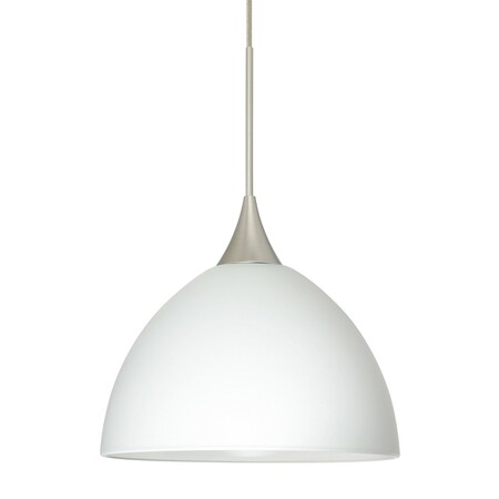 Besa Lighting Brella Cord Pendant, White, Satin Nickel Finish, 1x50W Halogen 1XT-467907-SN